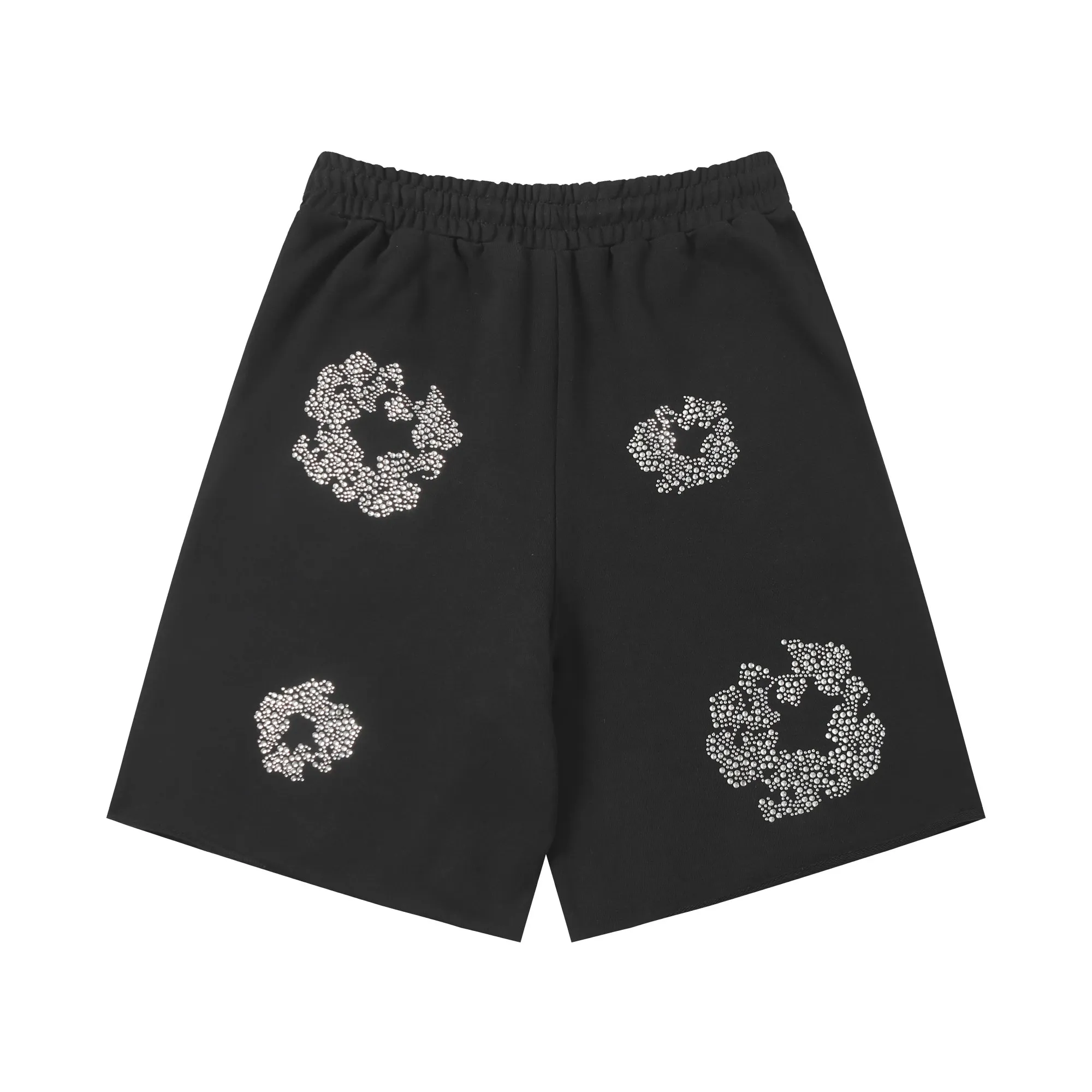 P124 8205#DENIM TEARS Kapok European and American fashion brand high-quality crystal hot diamond set Color: Black Gray Rose Red Size S-XL